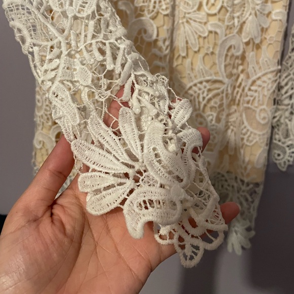 White Crochet Lace Romper - Picture 5 of 7